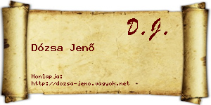 Dózsa Jenő névjegykártya