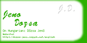 jeno dozsa business card